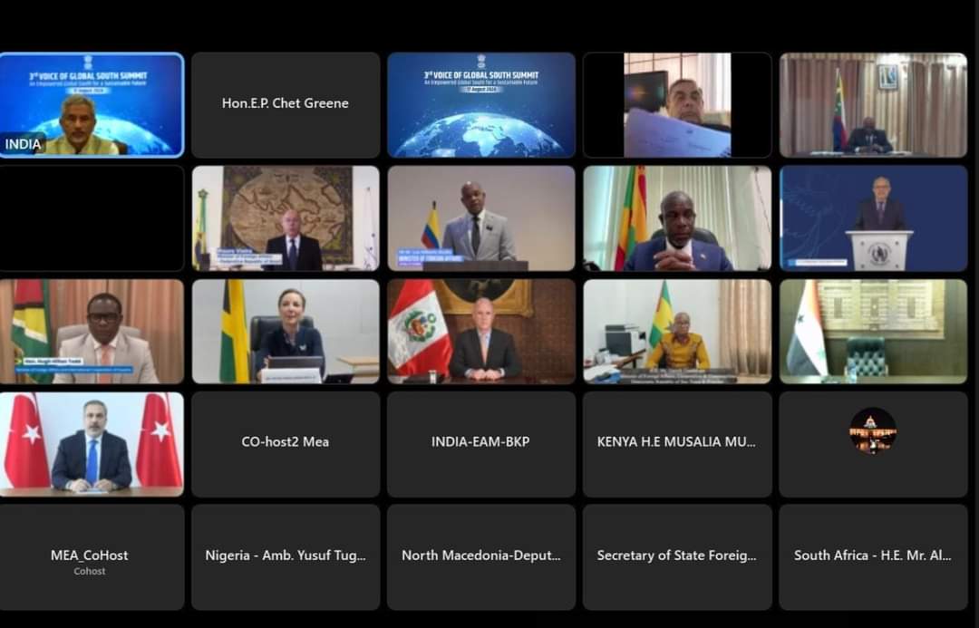 Hon. Joseph Andall, Minister of Foreign Affairs, Trade & Export Development of Grenada participated at the Foreign Ministers' Session at the 3rd Voice of Global South Summit held in virtual mode on August 17, 2024. 